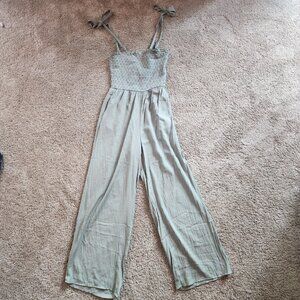 Francesca's Flowy Smocked Jumpsuit